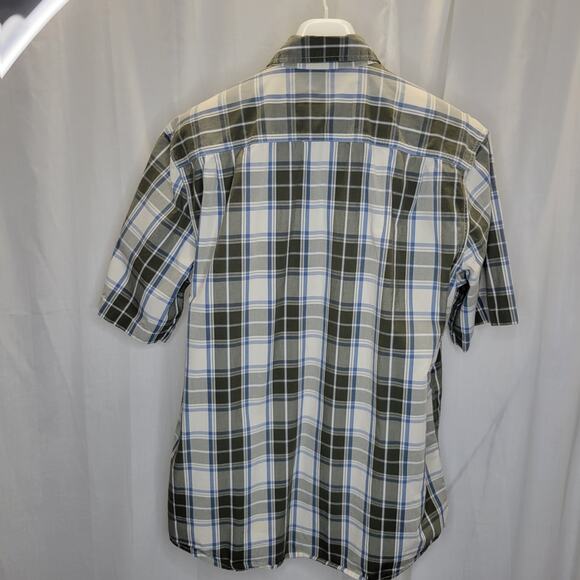 Carhartt Green Blue Plaid Relaxed Fit Button Down Short Sleeve, L - Picture 7 of 9
